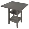 Streamdale Furniture Streamdale Square Wooden Counter Height Dining Table With 2-tier Storage Shelving