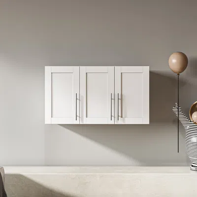 Streamdale Furniture Streamdale Stackable Wall Mounted Storage Cabinet In Neutral