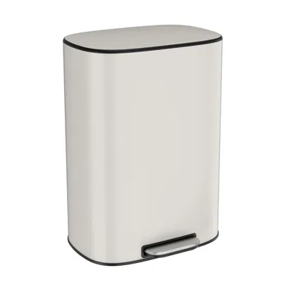 Streamdale Furniture Streamdale Stainless Steel 13 Gallon Kitchen Trash Can - White