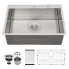 Streamdale Furniture Streamdale Stainless Steel 30 In 2-hole Single Bowl Drop-in Kitchen Sink