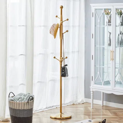 Streamdale Furniture Streamdale Stainless Steel Coat Rack - Wood Bracket, 72" Raised Design (silver Opt.)