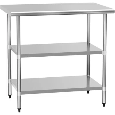 Streamdale Furniture Streamdale Stainless Steel Prep Table 24"x36" W/ 2 Shelves