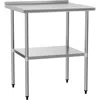 Streamdale Furniture Streamdale Stainless Steel Table 30x36 With Adjustable Shelf