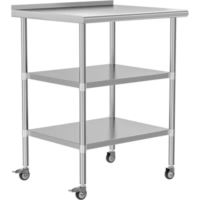 Streamdale Furniture Streamdale Stainless Steel Work Table 24x30 W/ Shelves & Backsplash