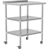 Streamdale Furniture Streamdale Stainless Steel Work Table 24x36 W/ Shelves & Backsplash