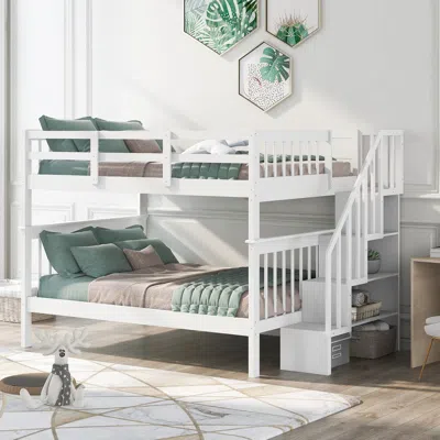 Streamdale Furniture Streamdale Stairway Full-over-full Bunk Bed With Storage And Guard Rail