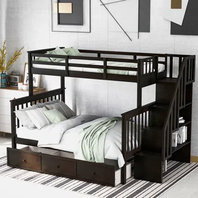 Streamdale Furniture Streamdale Stairway Twin-over-full Bunk Bed With Drawer