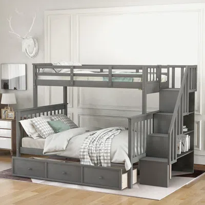 Streamdale Furniture Streamdale Stairway Twin-over-full Bunk Bed With Drawer