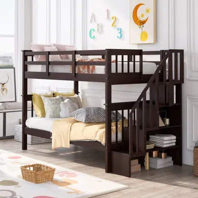Streamdale Furniture Streamdale Stairway Twin-over-twin Bunk Bed With Storage And Guard Rail