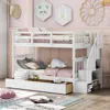 Streamdale Furniture Streamdale Stairway Twin-over-twin Bunk Bed With Three Drawers For Bedroom