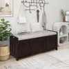 Streamdale Furniture Streamdale Storage Bench With 3 Shutter-shaped Doors With Removable Cushion