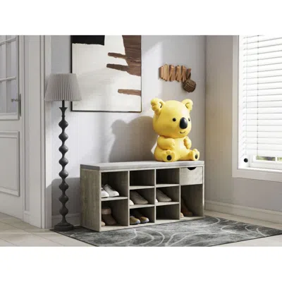 Streamdale Furniture Streamdale Storage Bench With Cushion, Drawer & Shoe Rack