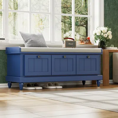 Streamdale Furniture Streamdale Storage Bench With Cushioned Seat And Drawers