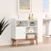 Streamdale Furniture Streamdale Storage Cabinet With Wood Base, Floor Cabinet For Home And Office