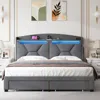 Streamdale Furniture Streamdale Storage Headboard, Queen Size With Rf Led Lights