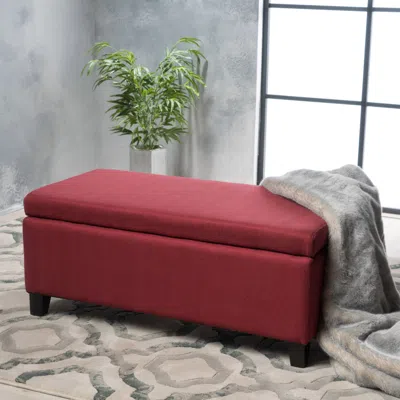 Streamdale Furniture Streamdale Storage Ottoman In Burgundy