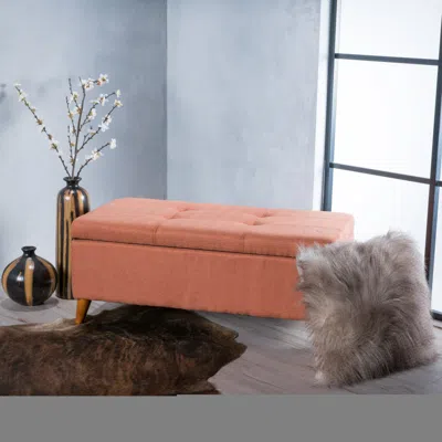Streamdale Furniture Streamdale Storage Ottoman In Orange