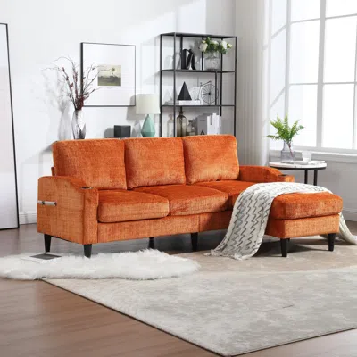 Streamdale Furniture Streamdale Storage Sofa Living Room Sofa Cozy Sectional Sofa In Orange