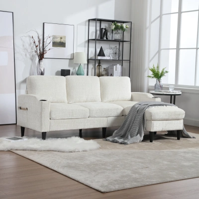 Streamdale Furniture Streamdale Storage Sofa Living Room Sofa Cozy Sectional Sofa In White