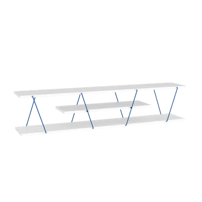 Streamdale Furniture Streamdale Store Tars Mid Century Modern Tv Stand 4 Shelves Open Storage In White