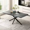 Streamdale Furniture Streamdale Stretch Dining Table With Storage, 55"-71" Stone Top