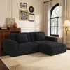 Streamdale Furniture Streamdale Striped Compression Sofa, Modern Style, Living Room/bedroom, Black In Black