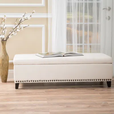 Streamdale Furniture Streamdale Studded Chain-link Ottoman For Living Room Comfort And Style