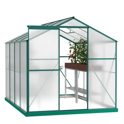 Streamdale Furniture Streamdale Sturdy 4mm Polycarbonate Greenhouse With Aluminum Frame And Sliding Door
