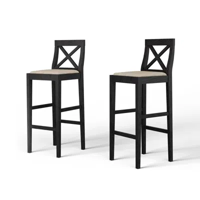 Streamdale Furniture Streamdale Sturdy Rubber Wood Bar Chair Set For Enhanced Comfort (2pcs)
