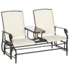 Streamdale Furniture Streamdale Sturdy Steel Patio Glider With Coffee Table For Outdoor Relaxation
