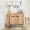 Streamdale Furniture Streamdale Stylish 2-drawer 2-door Cabinet, Mango Wood In Natural Finish