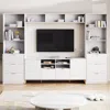 Streamdale Furniture Streamdale Stylish 4-piece Entertainment Wall Unit With Ample Storage (13 Shelves