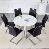 Streamdale Furniture Streamdale Stylish 42" Round Table & 6 Dining Chairs With Metal Legs