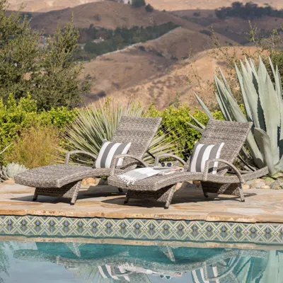 Streamdale Furniture Streamdale Stylish And Comfortable Wicker Armed Chaise Lounge (optional 2-pack)