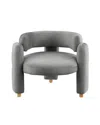 Streamdale Furniture Streamdale Stylish Barrel Accent Chair: Curved Arms, Waterfall Seat, Hollow Backrest