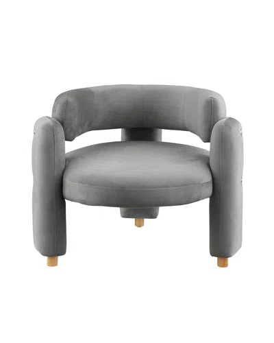 Streamdale Furniture Streamdale Stylish Barrel Accent Chair: Curved Arms, Waterfall Seat, Hollow Backrest In Black