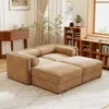 Streamdale Furniture Streamdale Stylish Camel Chenille 2-seater Sofa With 2 Ottoman Storage Seats