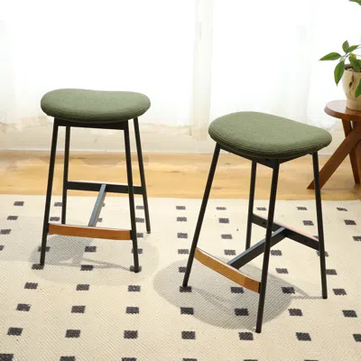 Streamdale Furniture Streamdale Stylish Modern Set Of 2 Upholstered Bar Stools