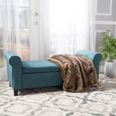 Streamdale Furniture Streamdale Stylish Ottoman Bench With Storage The Perfect Accent For Your Small Space In Blue