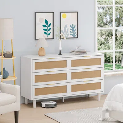 Streamdale Furniture Streamdale Stylish Rattan Dresser With Ample Storage And Modern Design