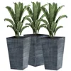 Streamdale Furniture Streamdale Stylish Rattan-like Set Of 3 Self-draining Planter Pots (14x14x24")