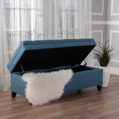 Streamdale Furniture Streamdale Stylish Sheffield Storage Ottoman For Living Rooms In Blue