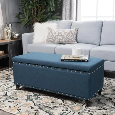 Streamdale Furniture Streamdale Stylish Storage Ottoman With Ample Space And Birch Legs In Black