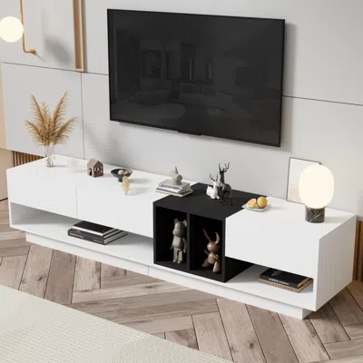 Streamdale Furniture Streamdale Stylish Tv Stand With Perfect Storage For 80" Tvs In White