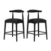 Streamdale Furniture Streamdale Stylish Upholstered Counter Stool With Curved Backrest In Black
