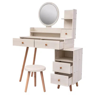 Streamdale Furniture Streamdale Stylish Vanity Table Set With Led Mirror