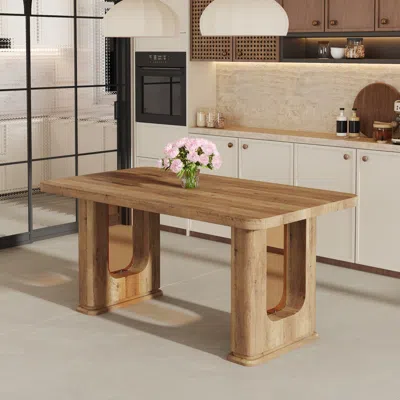 Streamdale Furniture Streamdale Stylish Wood Dining Table - Mdf, Wood Grain, 64.5 X 35.4 Inch
