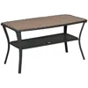 Streamdale Furniture Streamdale Stylish Wood-plastic Wicker Coffee Table With Bottom Shelf