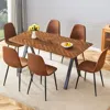 Streamdale Furniture Streamdale Suede Chairs & Herringbone Table: Modern Dining Set