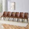 Streamdale Furniture Streamdale Suede-like Velvet Dining Chair Set (6 Chairs, Black Metal Legs)